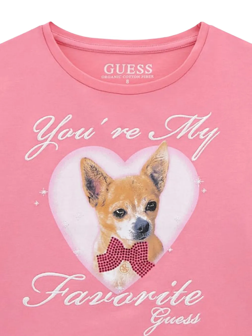 guess kids T-shirt met chihuahua-print Roze