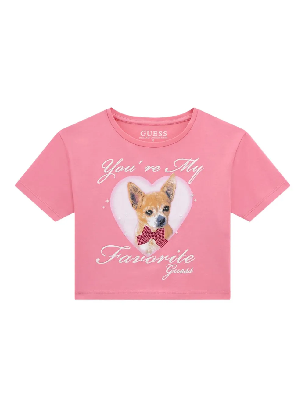 Guess kids T-shirt met chihuahua-print Roze