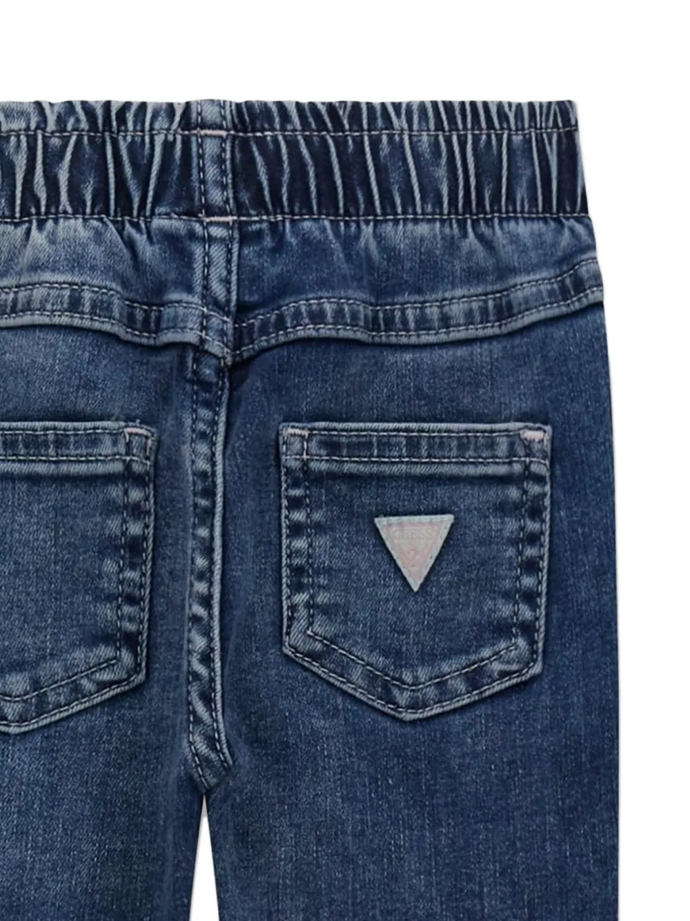 guess kids Jeans met elastische taille en logopatch Blauw