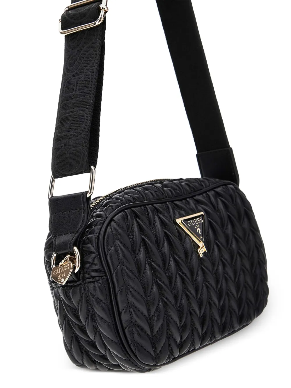 guess kids Schoudertas met gevlochten patroon Zwart