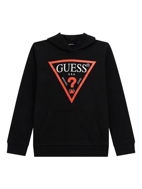 Guess Kids トライアングルロゴ パーカー | ブラック | FARFETCH JP