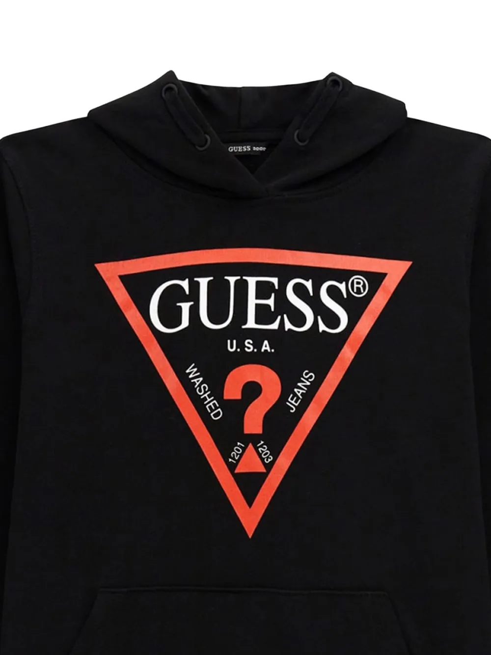 guess kids triangle-logo hoodie Zwart