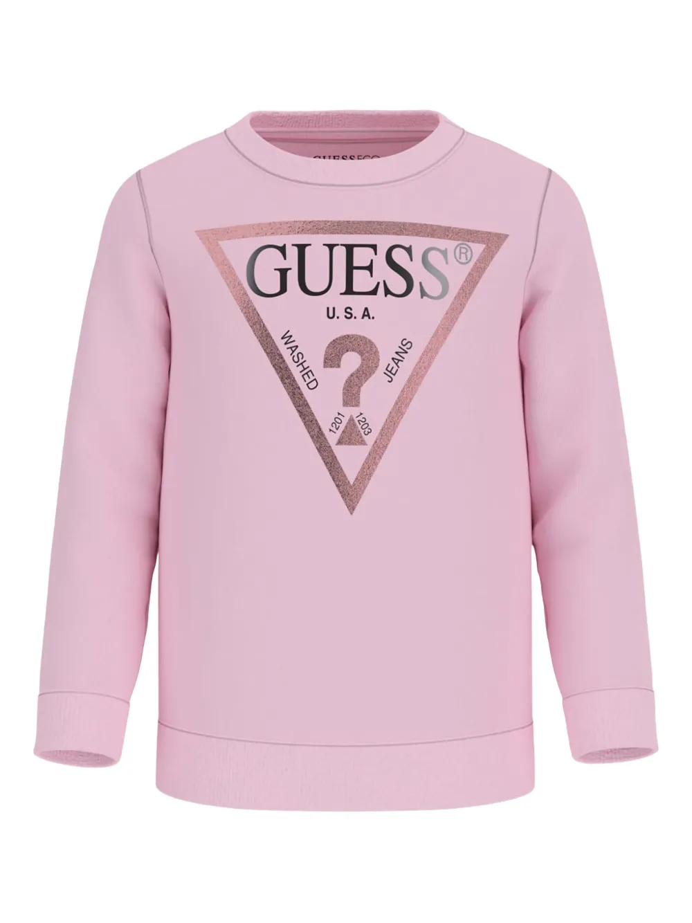 guess kids logo-triangle sweatshirt - Pink