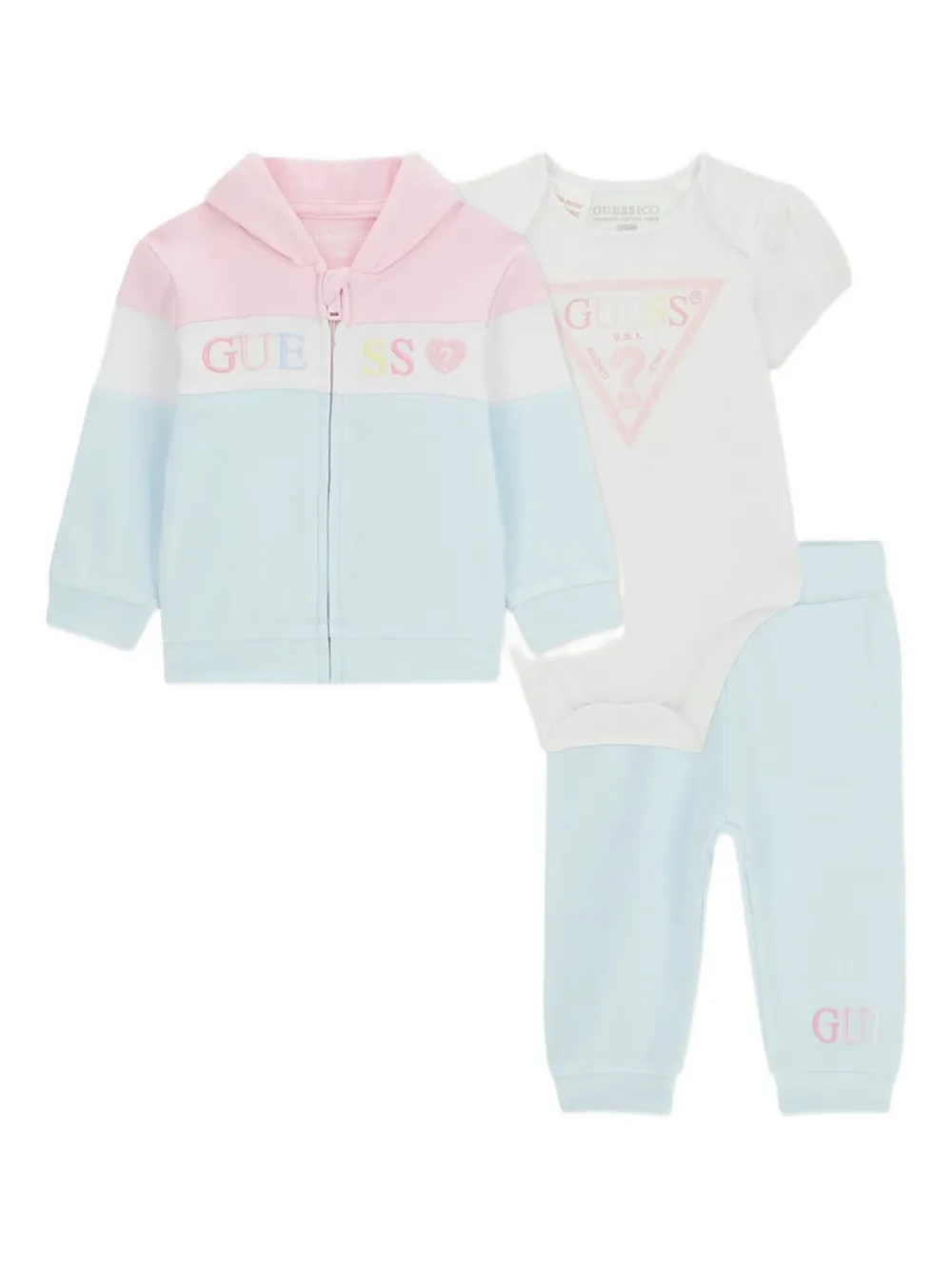 Guess kids logo-embellished tracksuit set Blauw