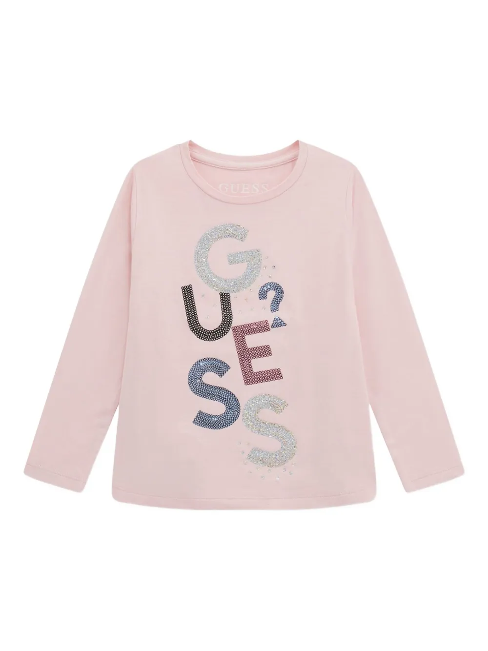 Guess kids embellished long-sleeve top Roze