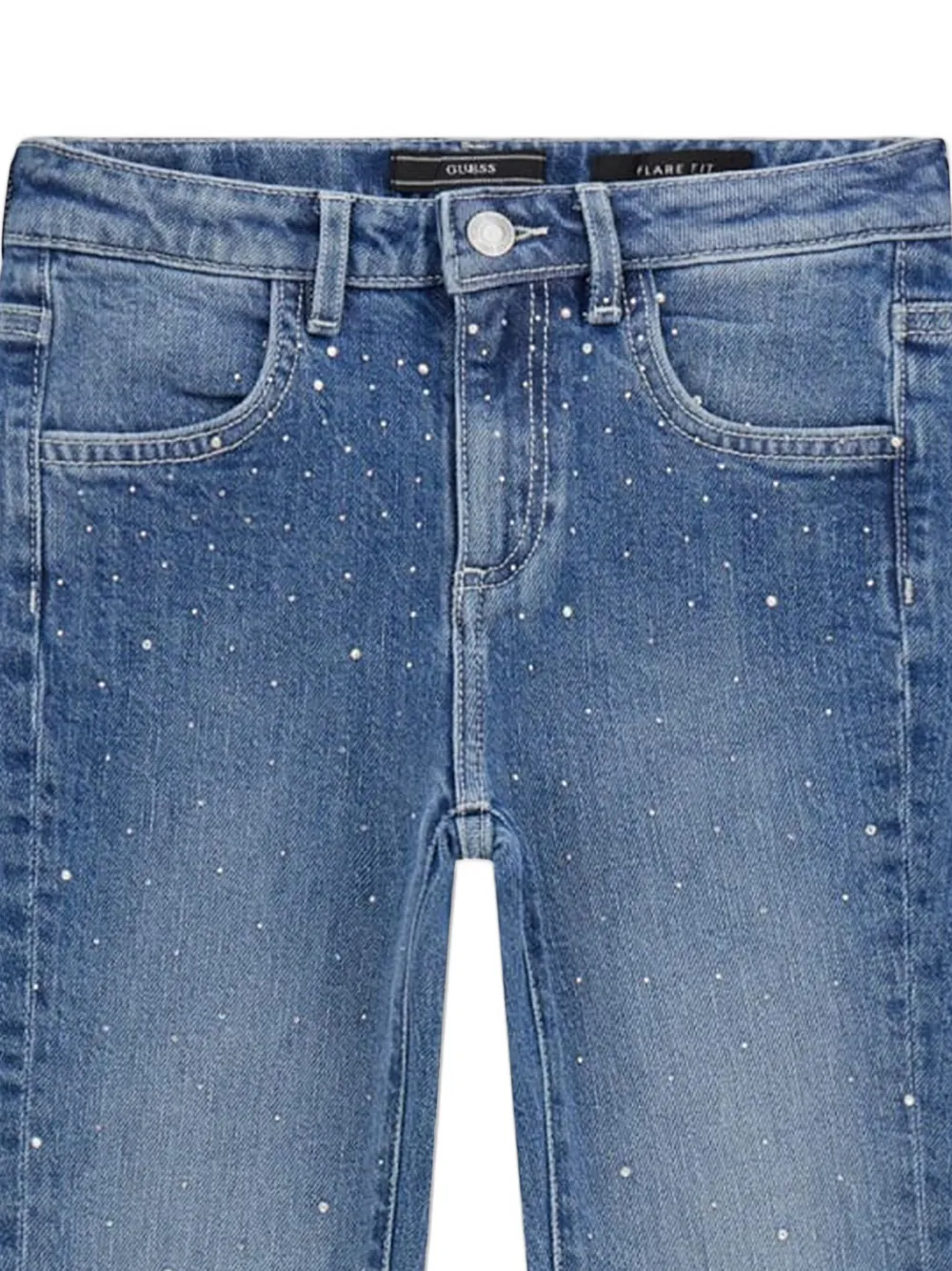 guess kids Verfraaide flared jeans Blauw