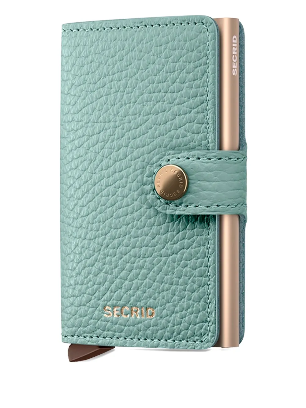 Secrid Leather Button Mini Wallet In Green