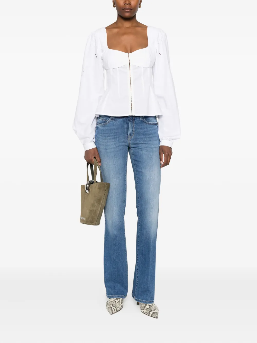 Cambio Paris jeans met vervaagd effect - Blauw