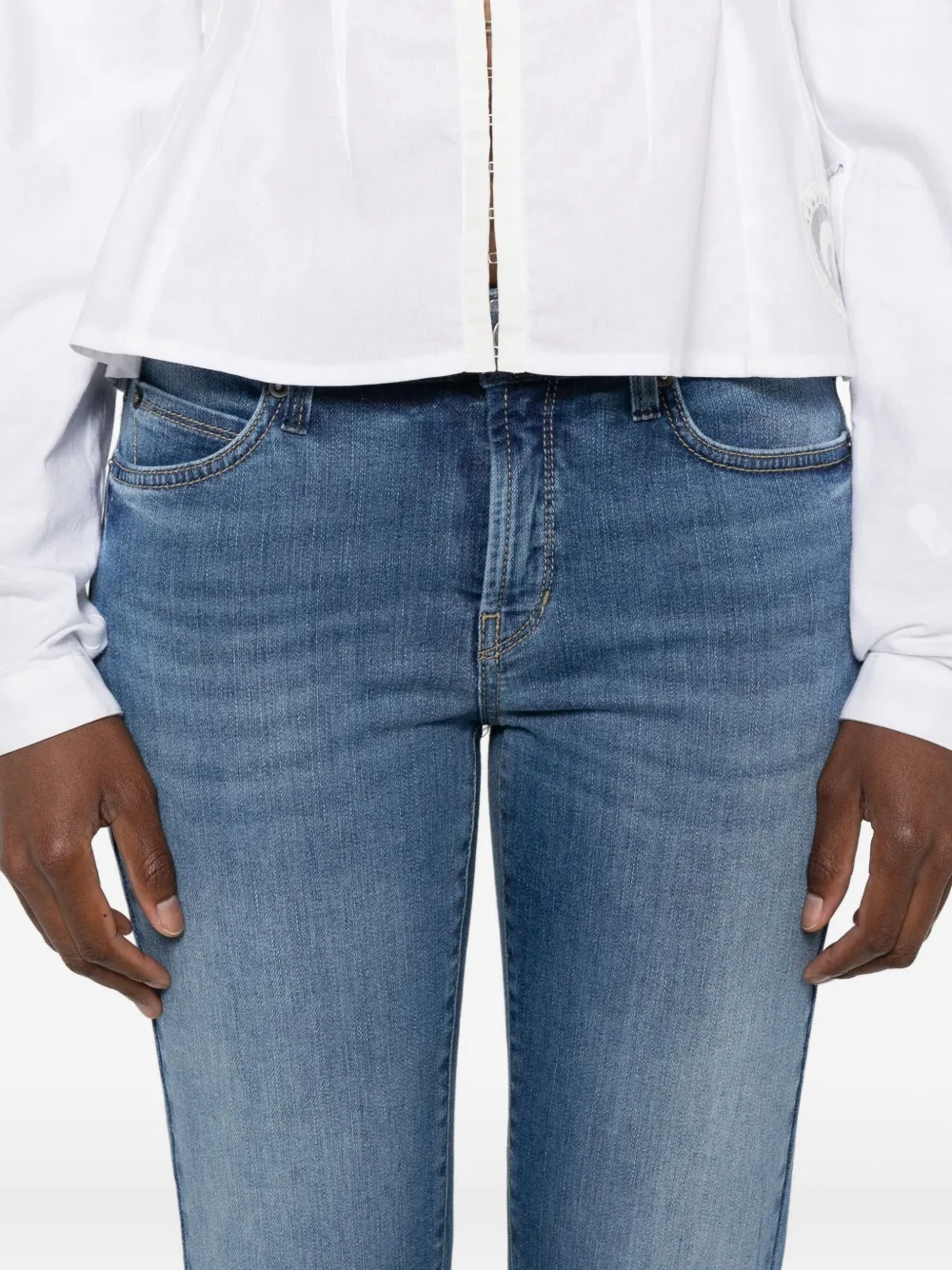Cambio Paris Faded-wash Jeans In Blue