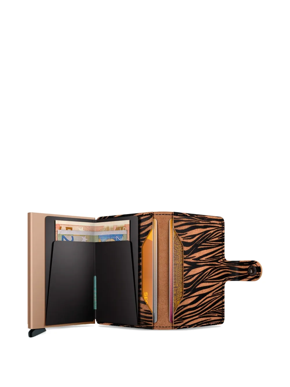 Secrid Zebra-print Leather Mini Wallet In Neutral