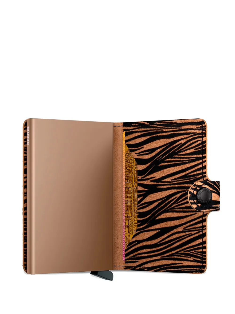 Secrid Zebra-print Leather Mini Wallet In Neutral