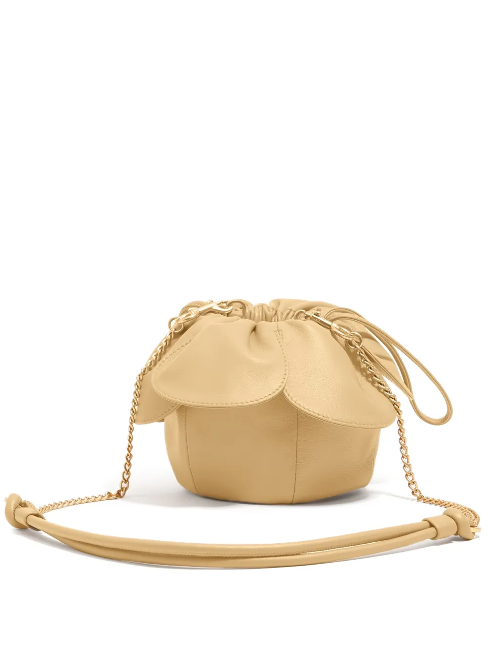 Bimba Y Lola Petal-detail Drawstring Shoulder Bag In Yellow