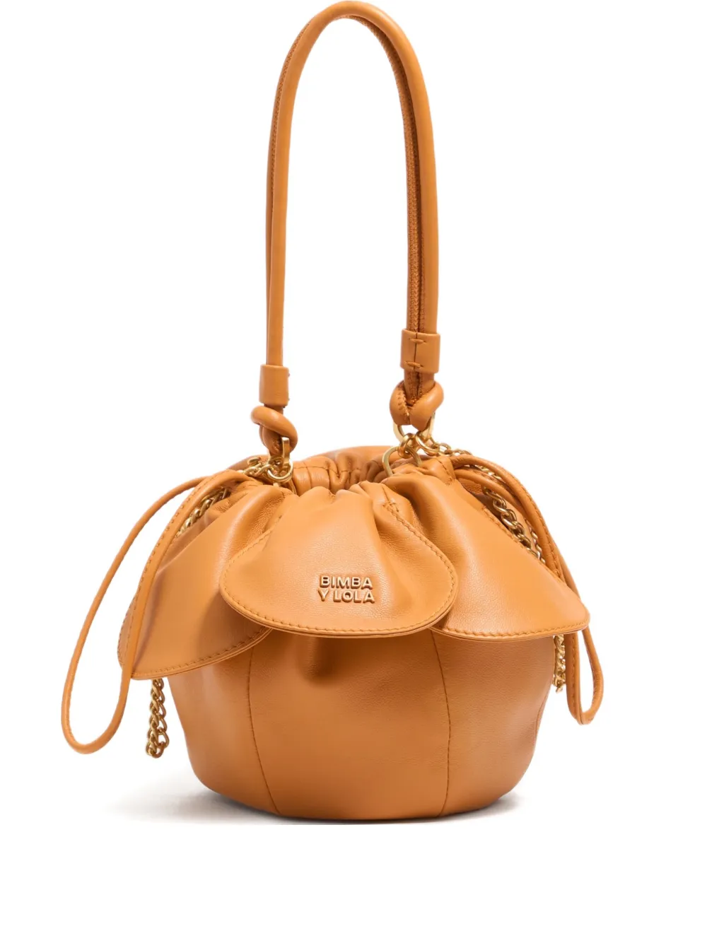 Bimba Y Lola Petal-shaped Drawstring Shoulder Bag In Orange