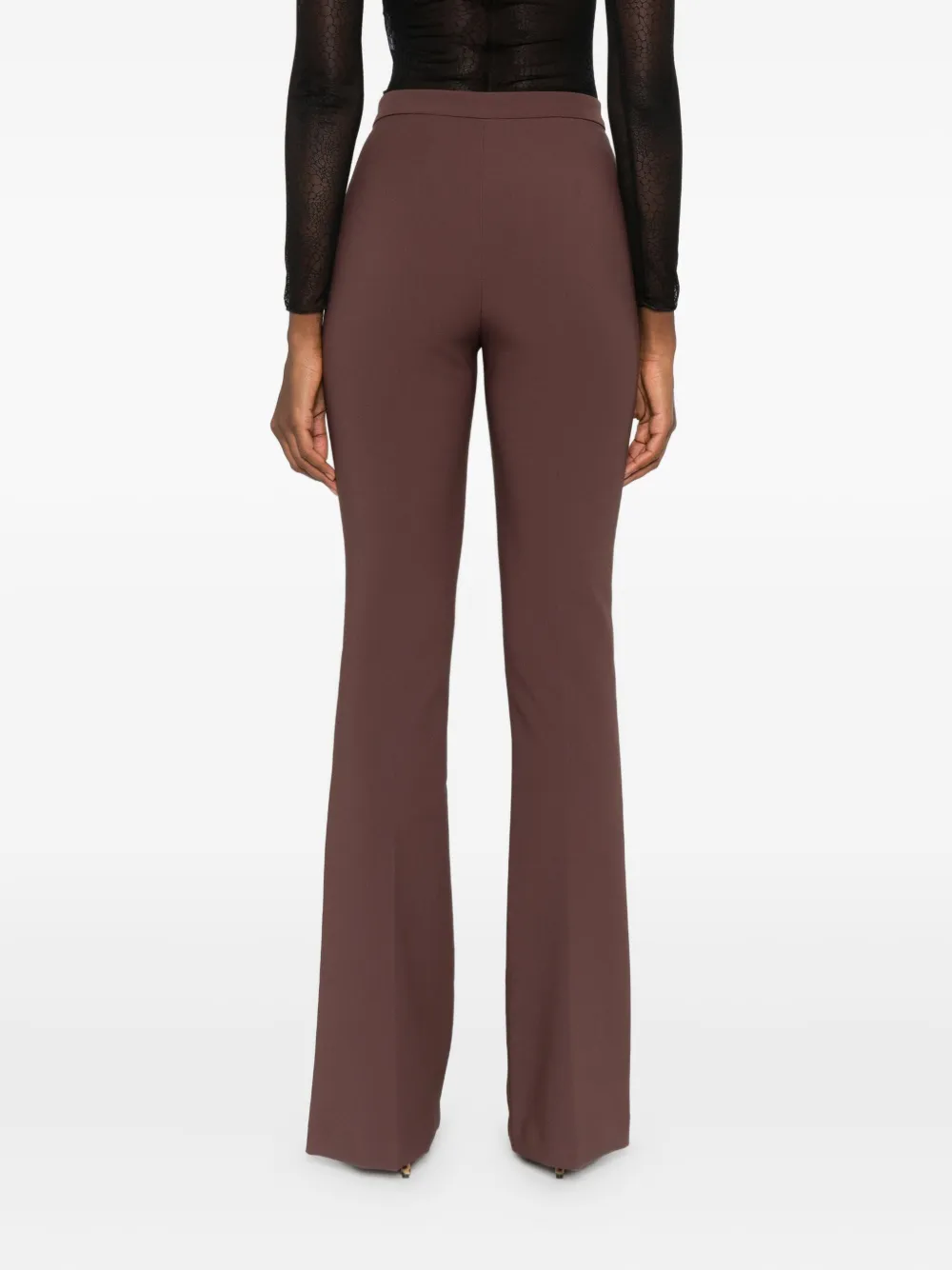 Elisabetta Franchi Flared broek met rits Bruin