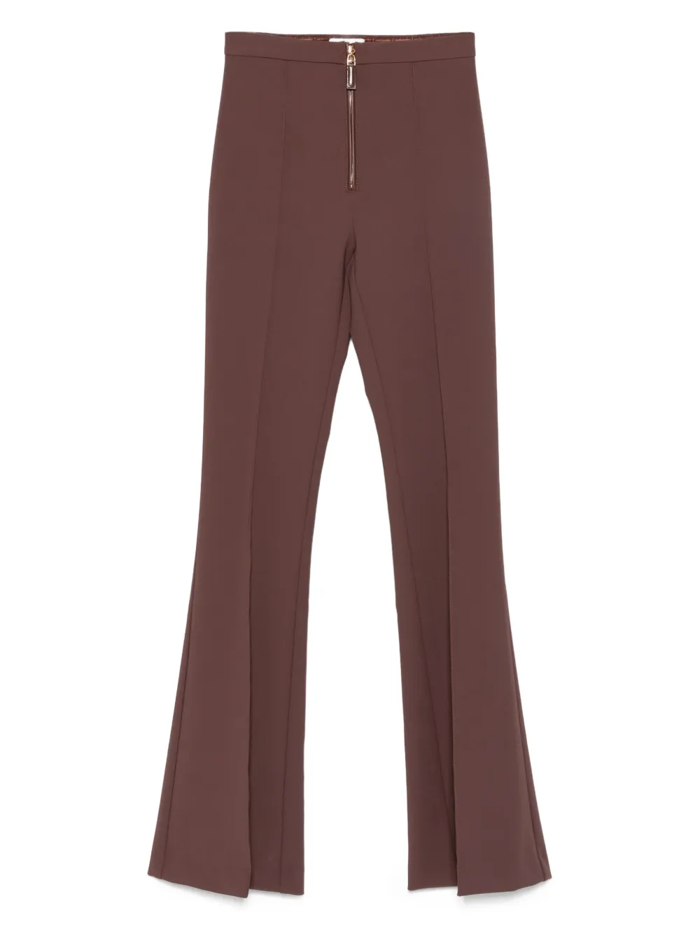 Elisabetta Franchi Flared broek met rits Bruin