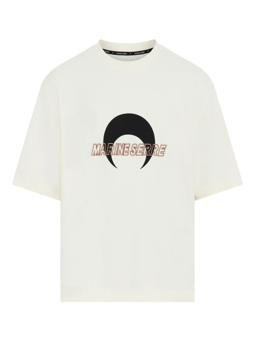 Marine Serre Logo-print Crew-neck T-shirt In White
