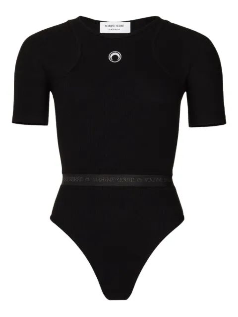 Marine Serre ribbed logo bodysuit