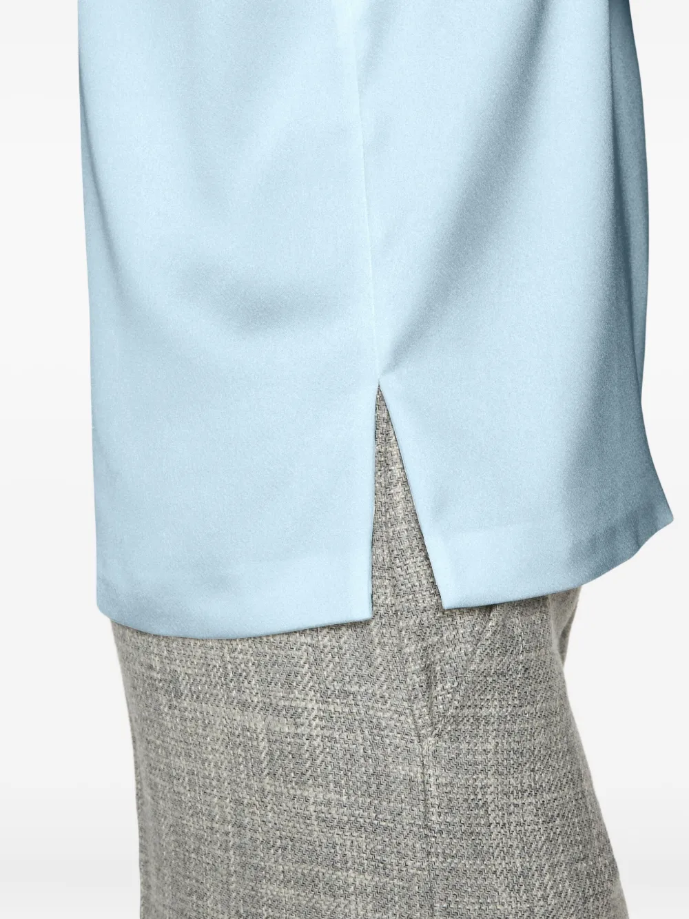 Genny Scoop-neck Satin Top In Blue