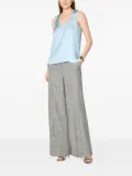 Genny scoop-neck satin top - Blue