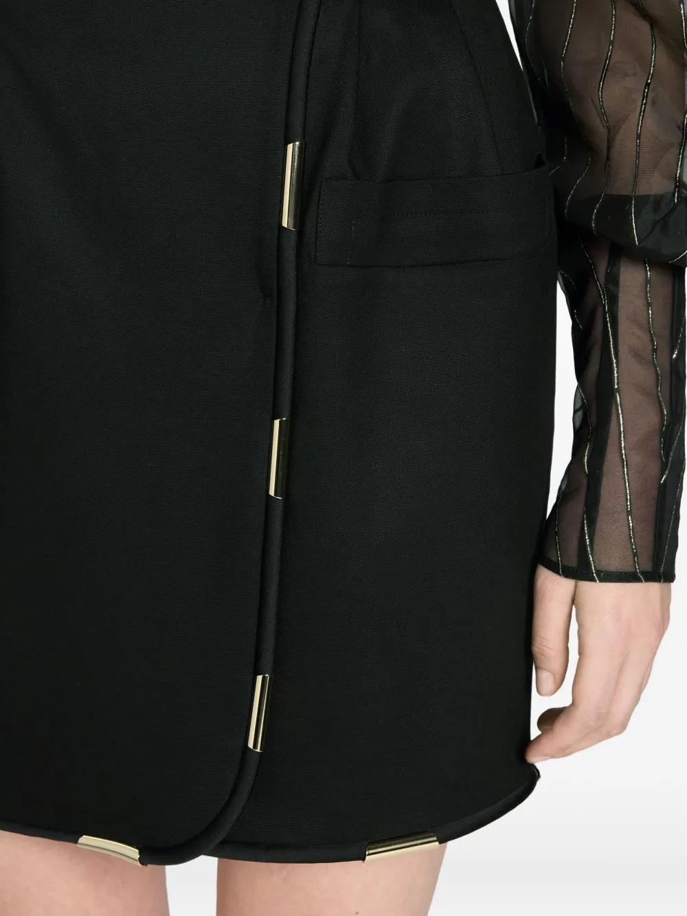 Genny Contrasting-trim Miniskirt In Black