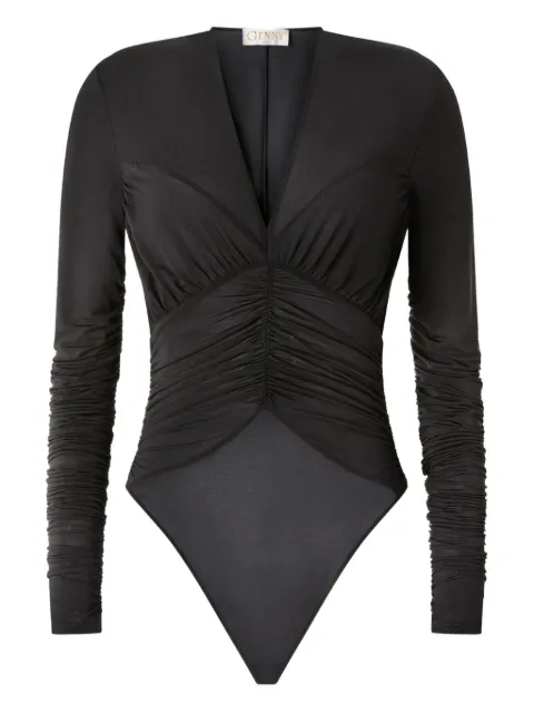Genny V-neck ruched bodysuit