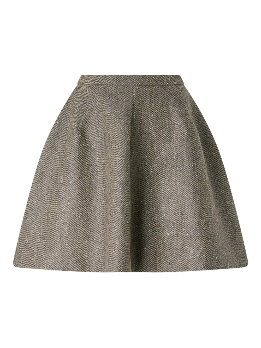 Genny herringbone pleated skirt | Green | Image 1