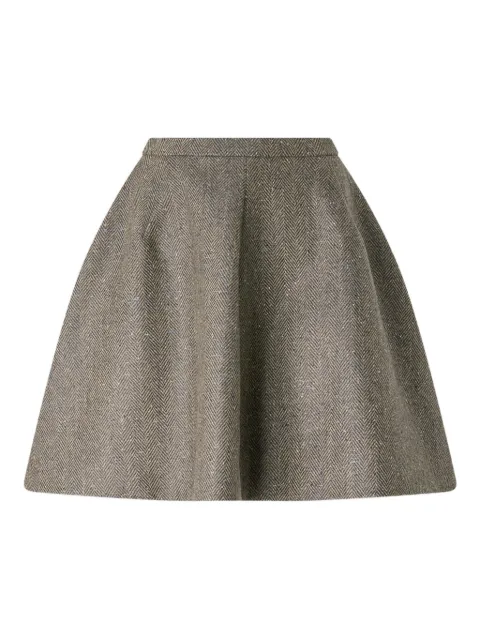 Genny herringbone pleated skirt