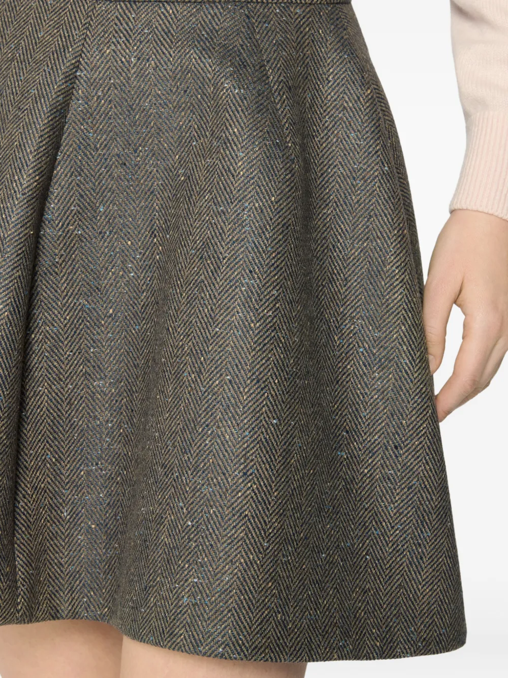 Genny Plooirok met visgraatpatroon Groen