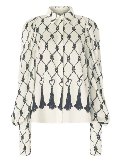Genny tassel-print blouse