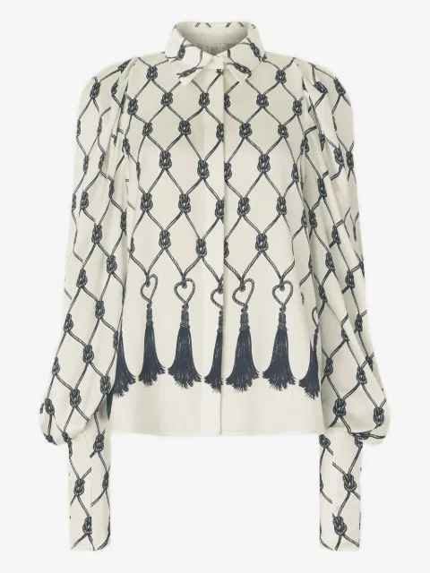 Genny tassel-print blouse