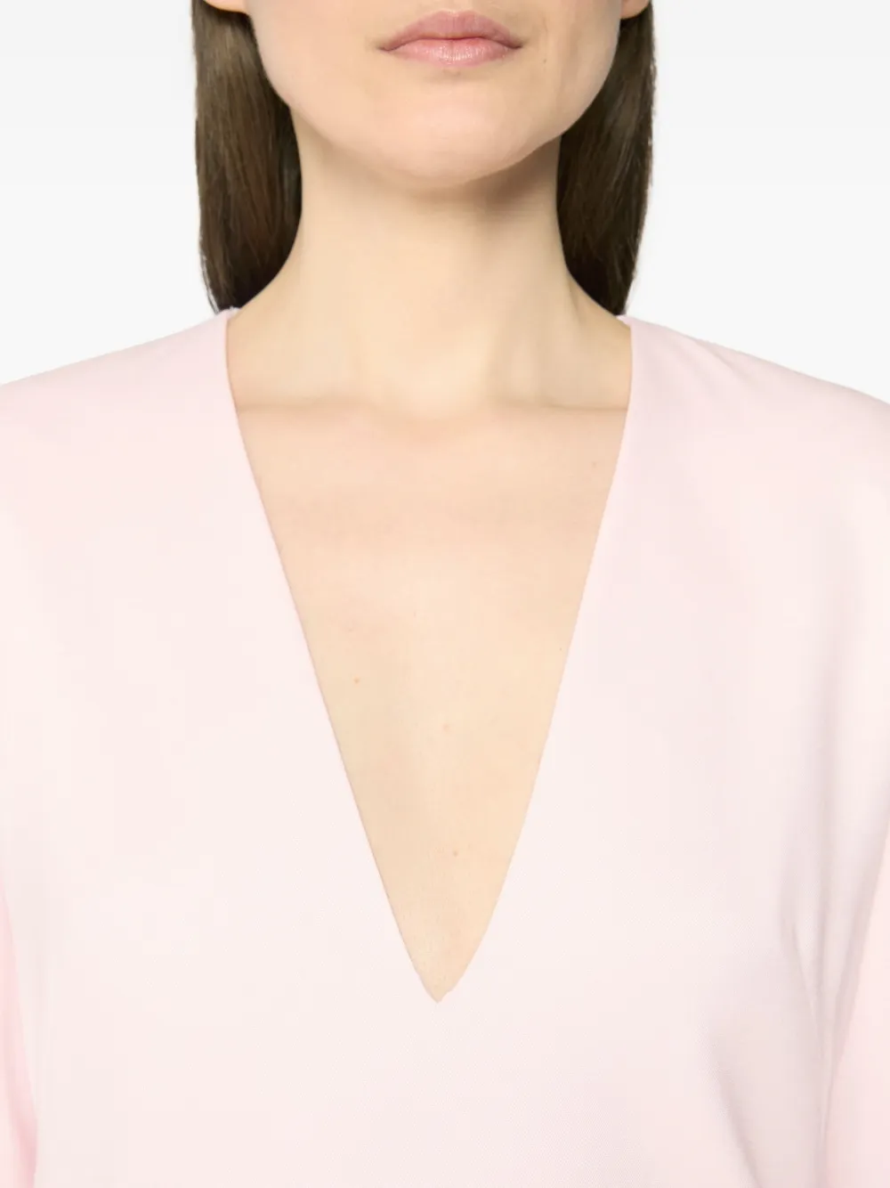 Genny Peplum jurk met V-hals Roze