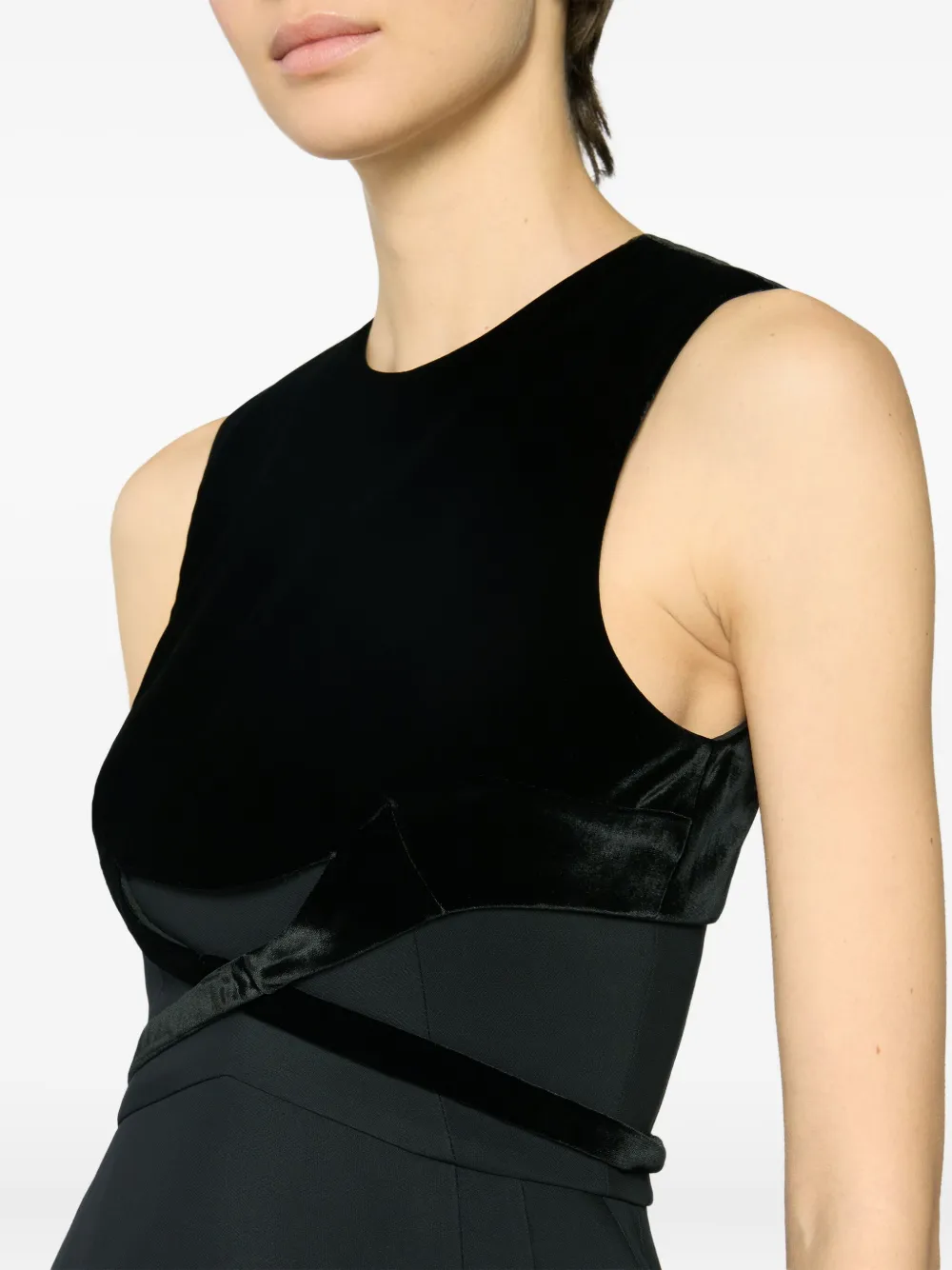 Genny Mini-jurk met fluwelen top Zwart