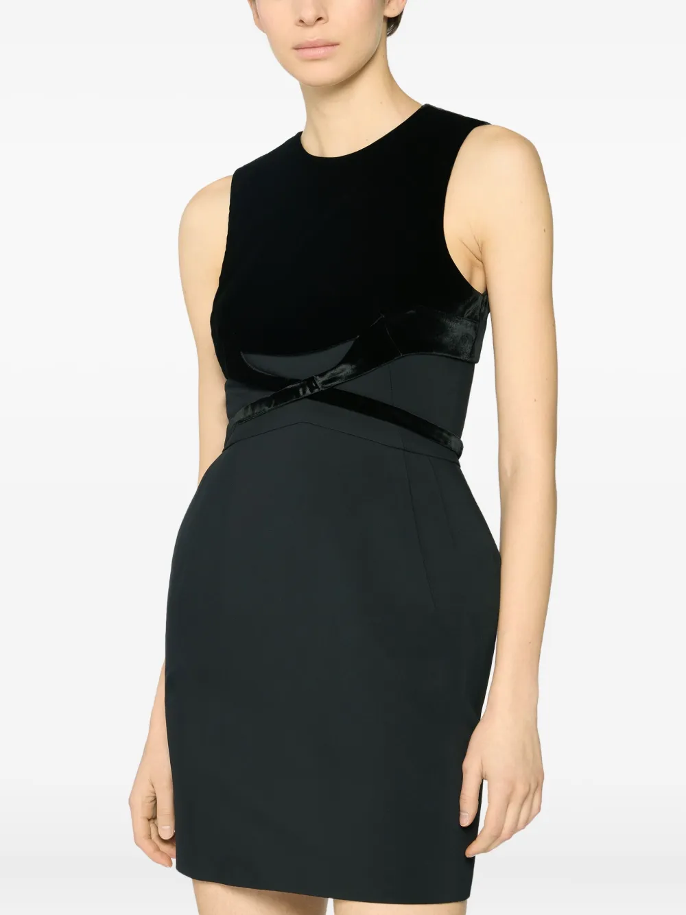 Genny Mini-jurk met fluwelen top Zwart