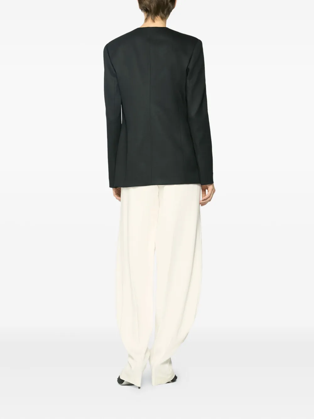 Genny Contrasting~panel Blazer In Black