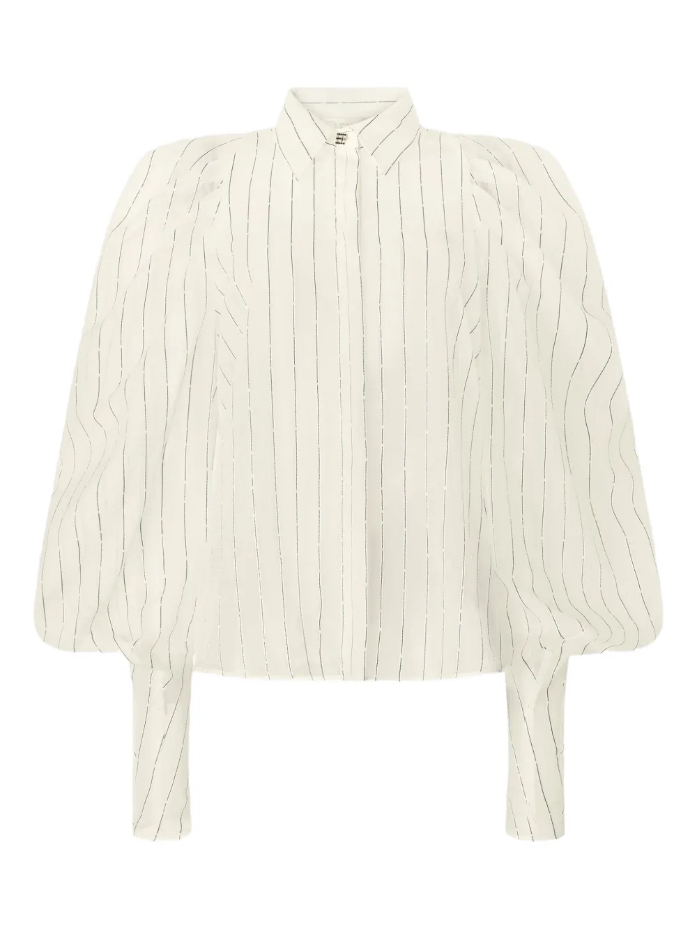 Genny pinstripe balloon-sleeve blouse | White | Image 1