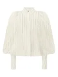 Genny pinstripe balloon-sleeve blouse - White
