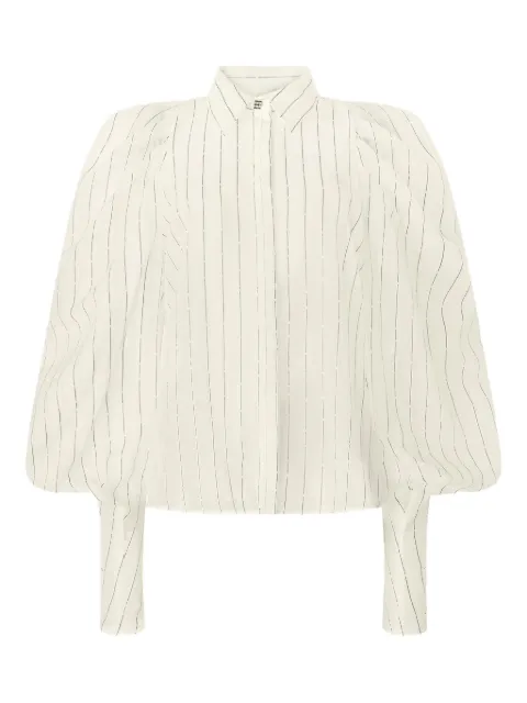 Genny pinstripe balloon-sleeve blouse