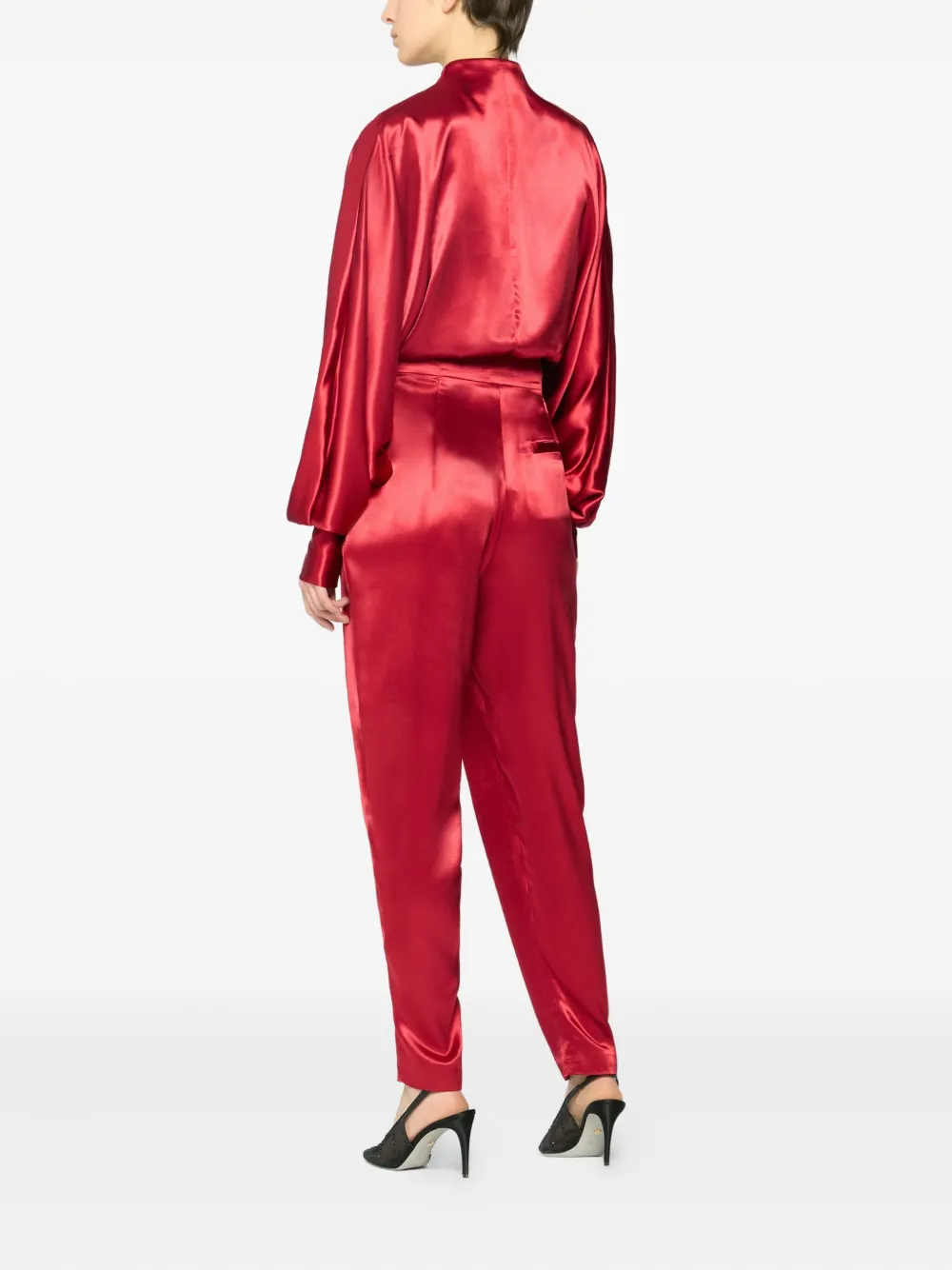 Genny Satijnen blouse Rood