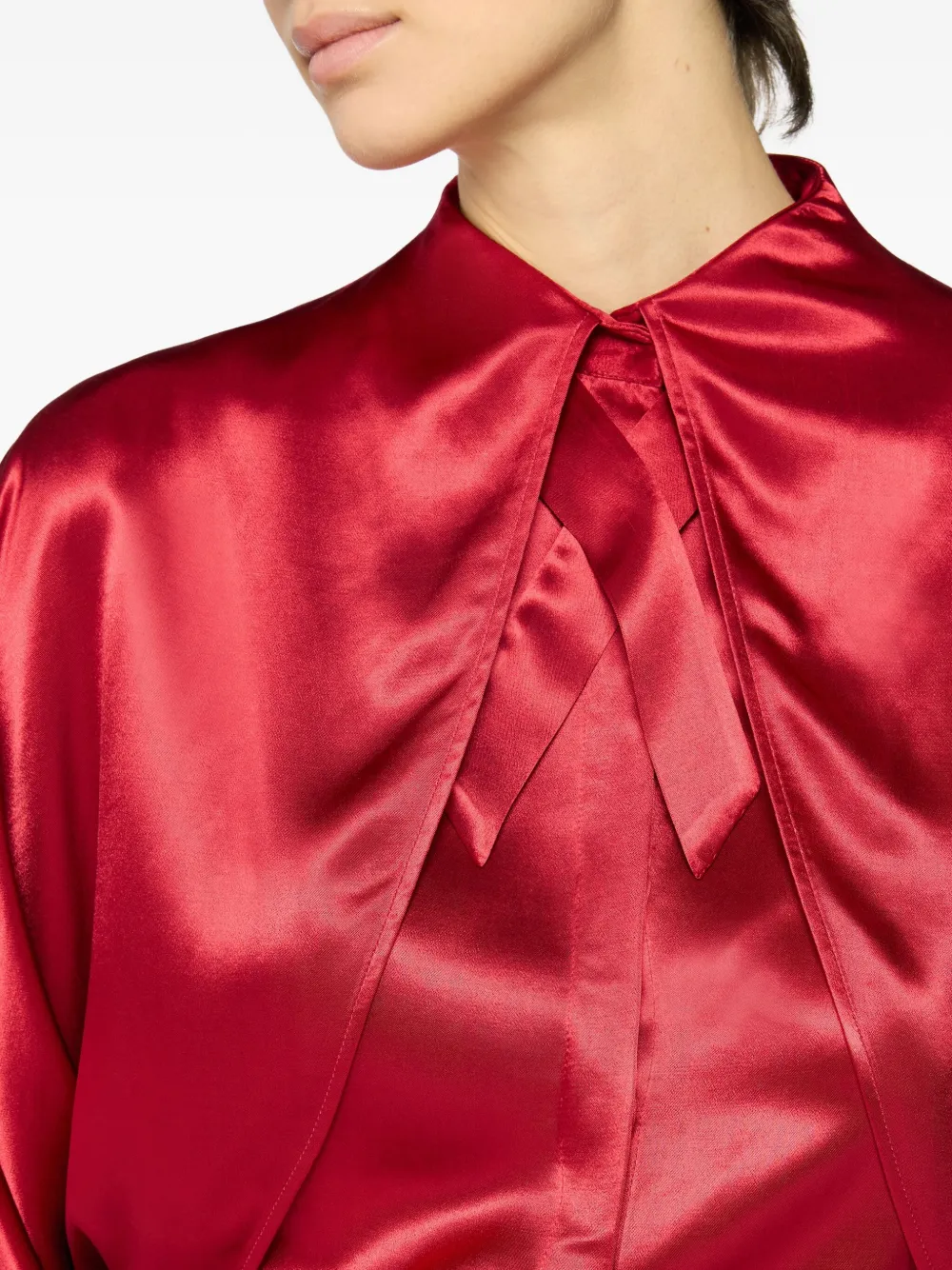 Genny Satijnen blouse Rood