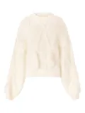 Genny textured pom-pom sweater - White
