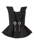 Genny embellished peplum top - Black