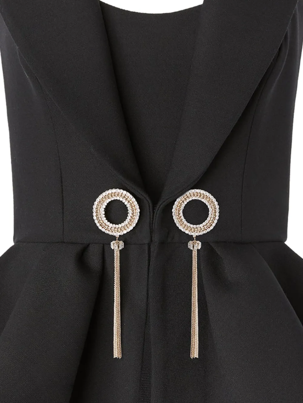 Genny Verfraaide peplum top - Zwart