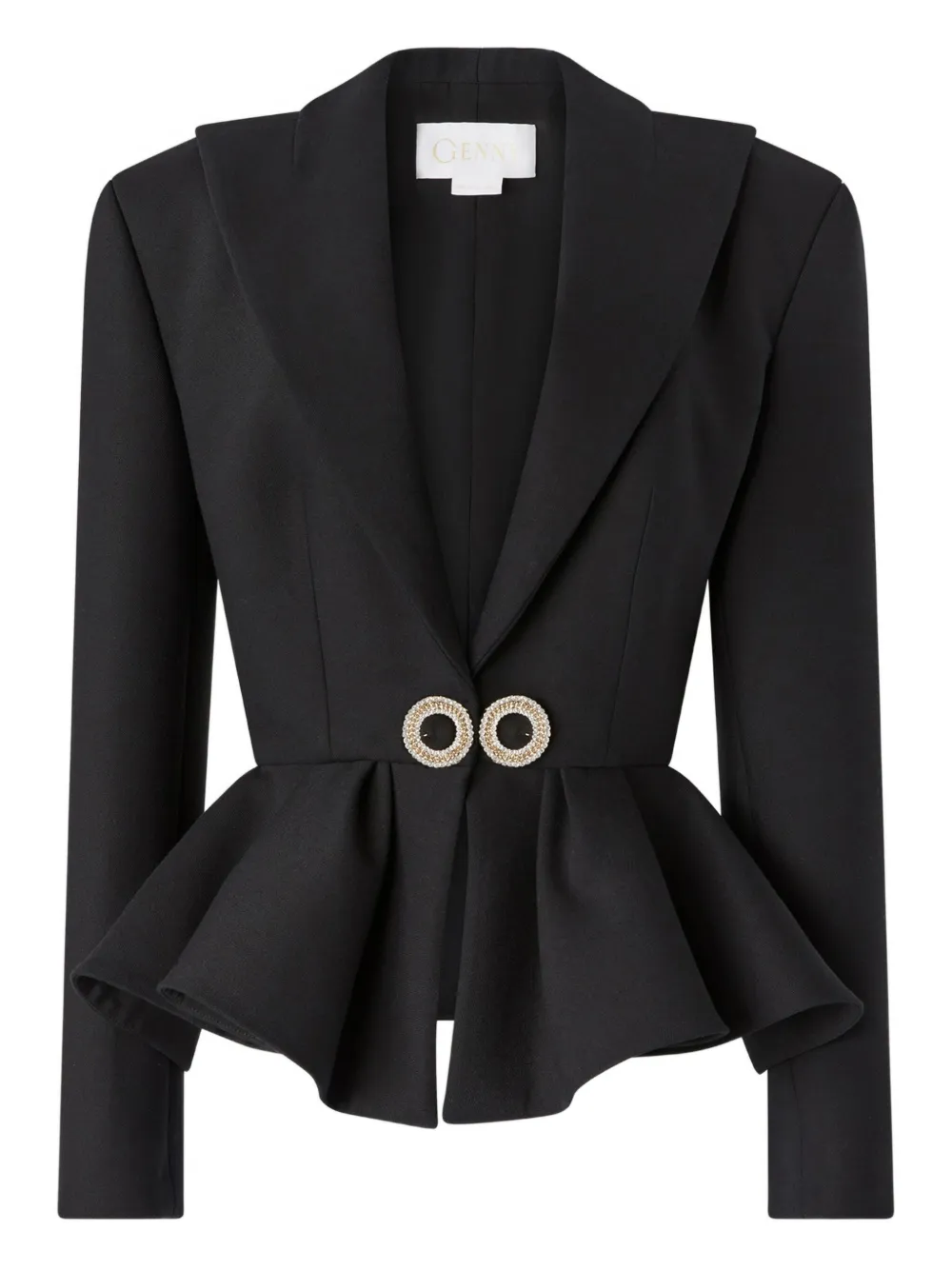 Genny crystal-embellished peplum jacket | Black | Image 1