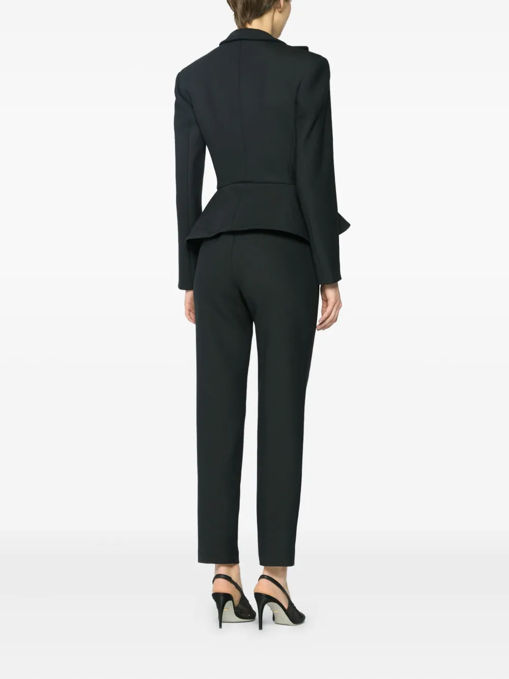 Genny Crystal-embellished Peplum Jacket In Black