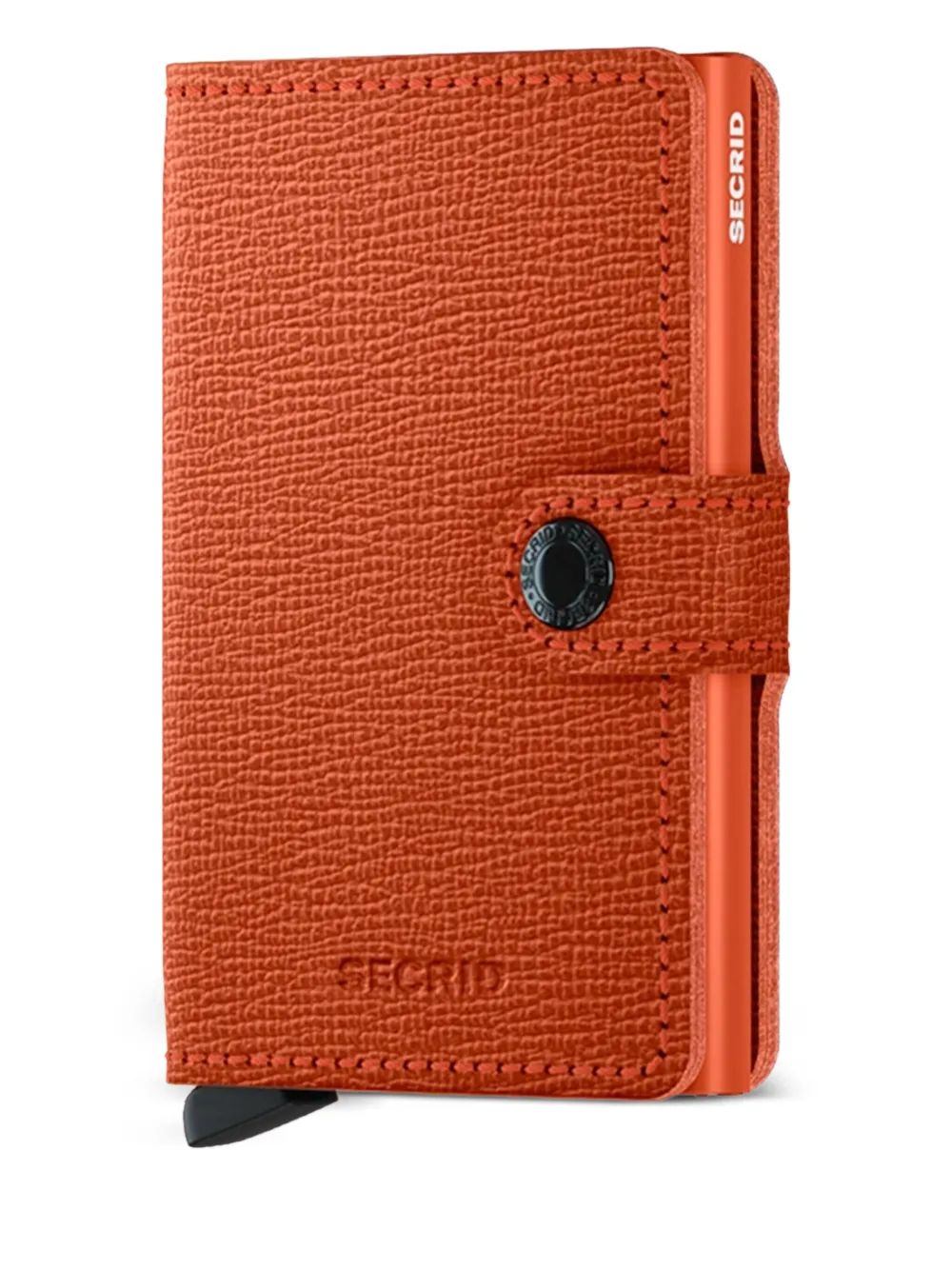 Secrid Leather Mini Wallet In Orange