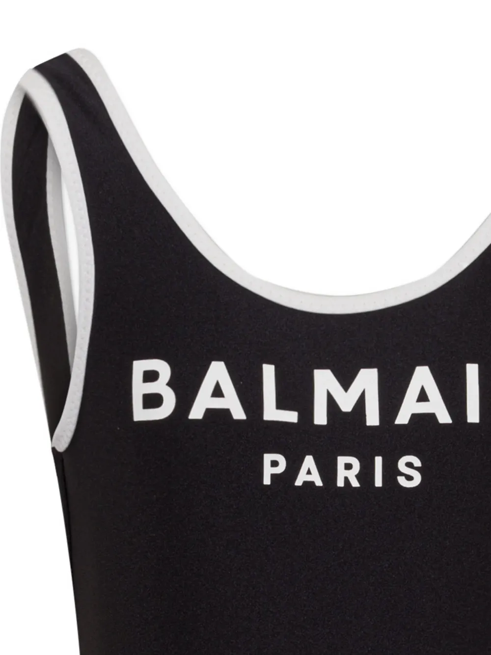 Balmain Girls Logo Swimsuit In Black