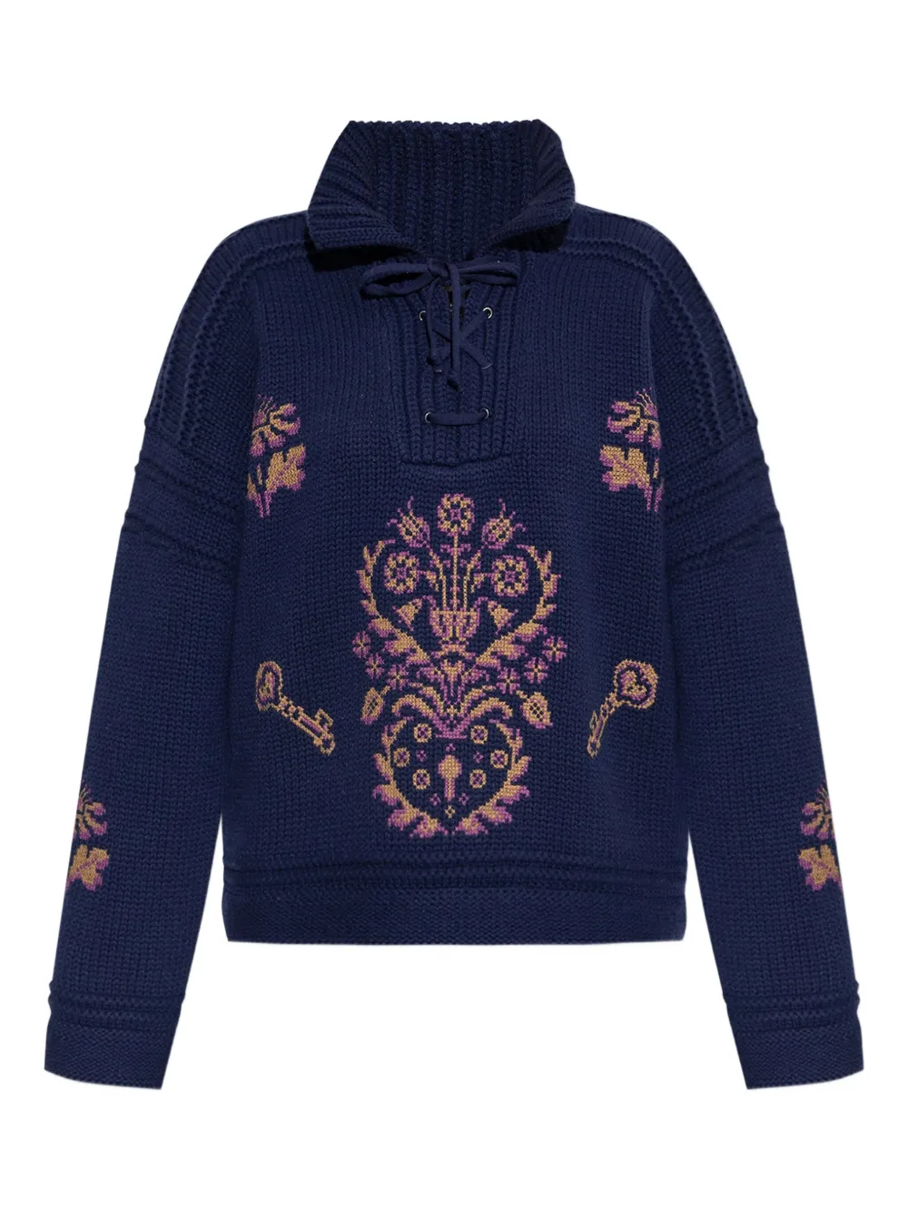 ETRO Trui met geborduurde veters B0065 BLUE