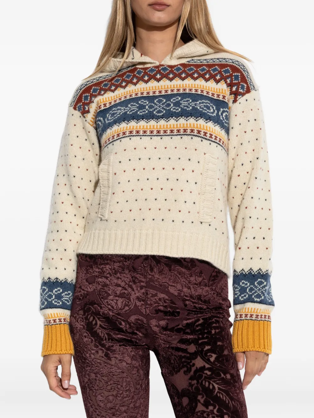 Etro Patterned Hooded Sweater In Multi