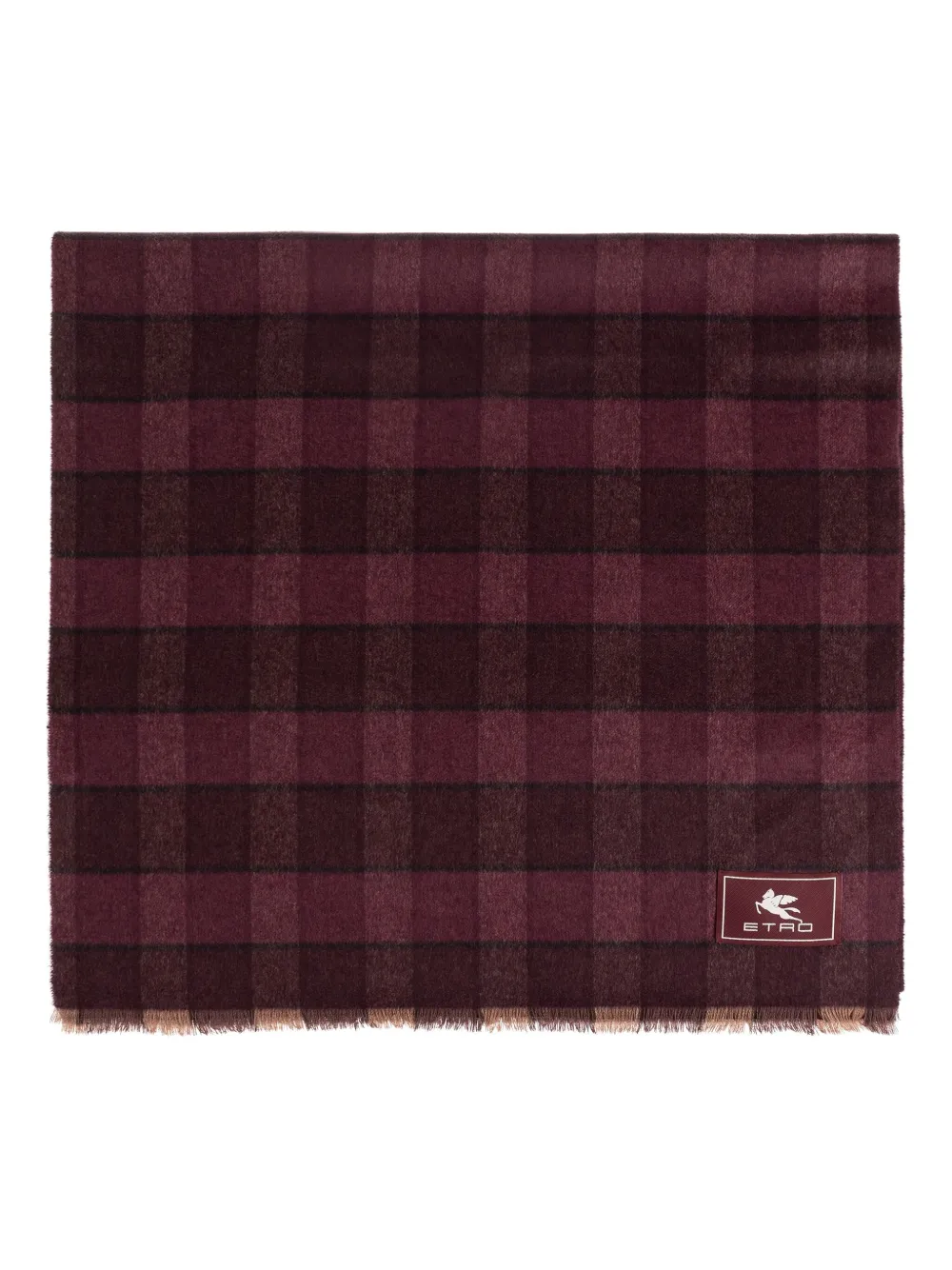Etro Wool And Cashmere Scarf With Check Motif In Brown