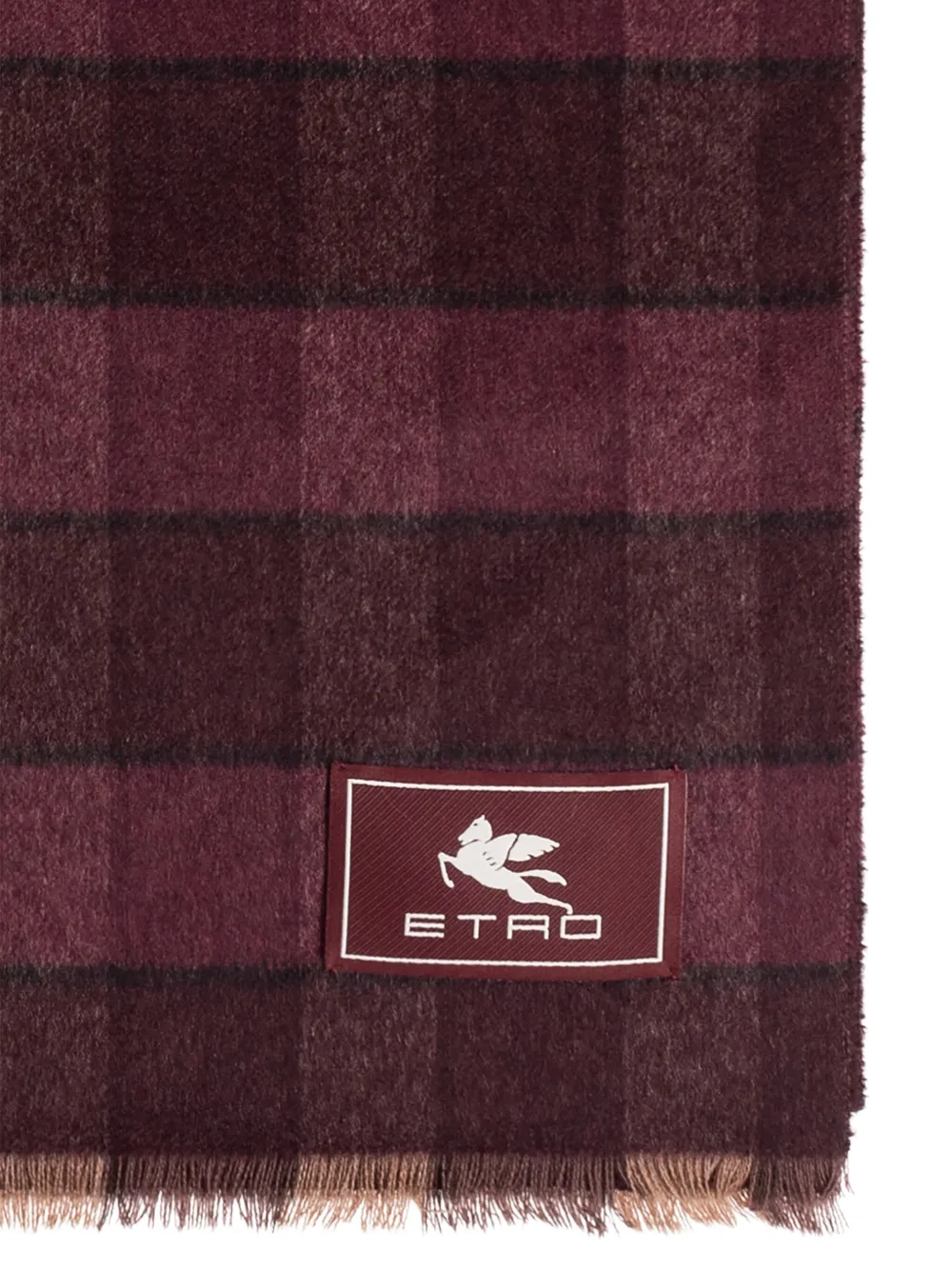  Etro Checked Wool Scarf - Red 